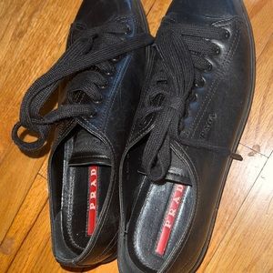 Black Prada leather shoes